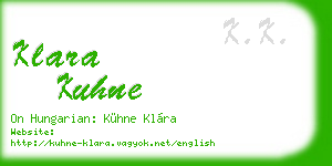 klara kuhne business card